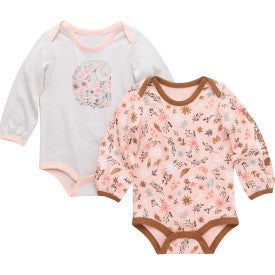 Carhartt infant girls long sleeve floral print two piece set in tropical peach