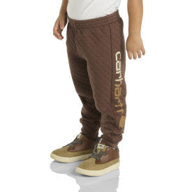 Carhartt infant and toddler quilted jersey logo sweatpant in chestnut