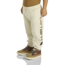 Carhartt infant and toddler quilted jersey logo sweatpant in turtledove