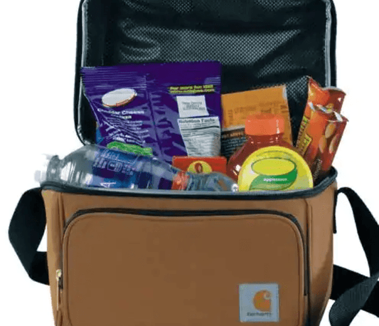 Carhartt insulated 12 can two compartment lunch cooler in Carhartt brown