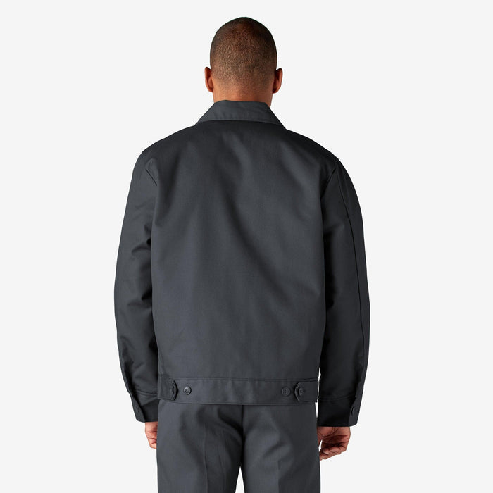 Dickies insulated Eisenhower jacket in charcoal, back view