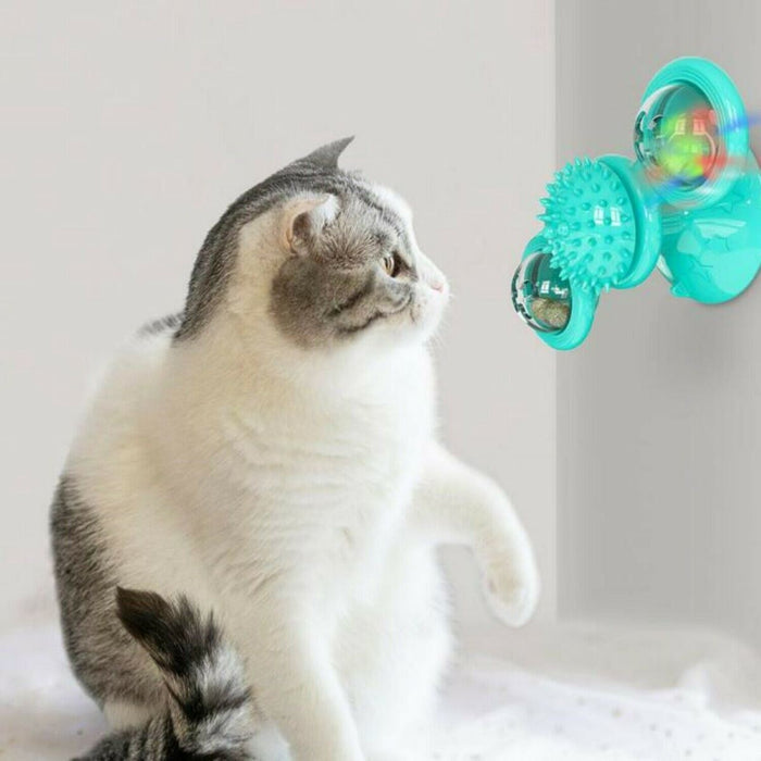 Interactive Cat Toy – Windmill Spinner with Fish Design for Kittens