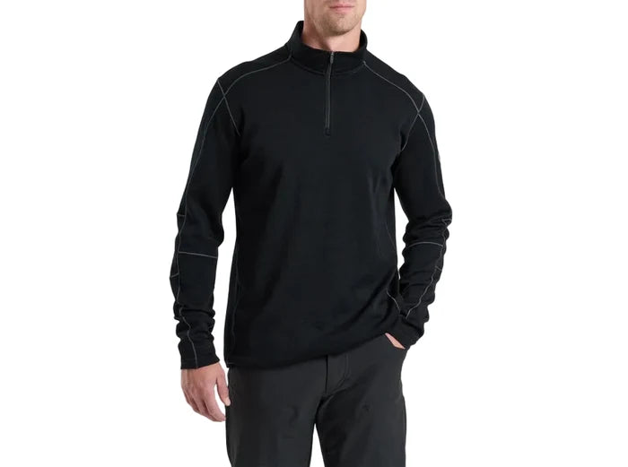 Kuhl Invigoratr quarter-zip pullover in raven, front view