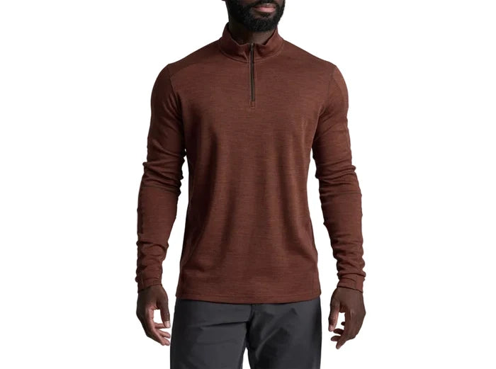 Kuhl Invigoratr quarter-zip pullover in rustic brick, front view