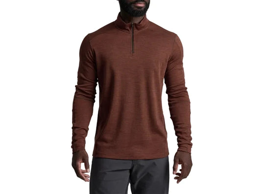Kuhl Invigoratr quarter-zip pullover in rustic brick, front view