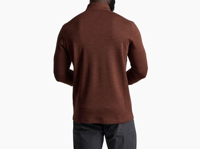 Back view of the Kuhl Invigoratr quarter-zip pullover in rustic brick