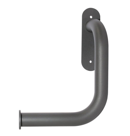 Metal handrail bracket on a white background