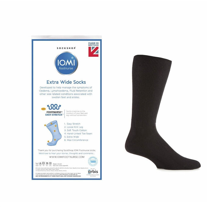 Image of IOMI Footnurse Extra Wide Oedema Socks on a plain background.