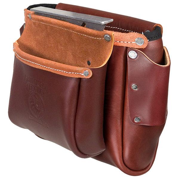 Occidental Leather iron workers bolt bag with outer bag, right front view