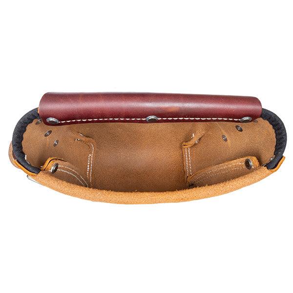 Occidental Leather iron workers bolt bag, top view of the opening