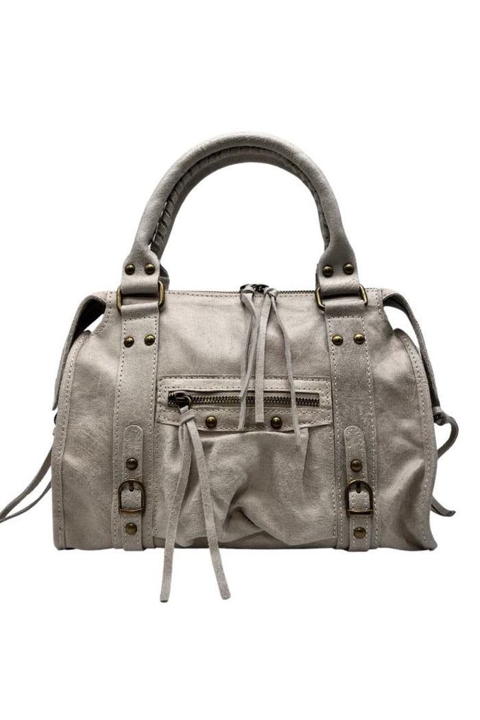 "Izzy" bag beige real leather