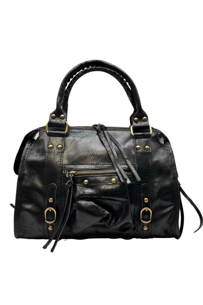 "Izzy" bag black real leather