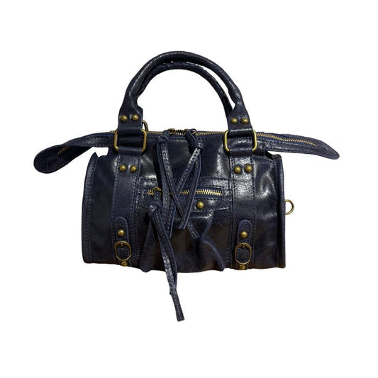 "Izzy" bag blue real leather