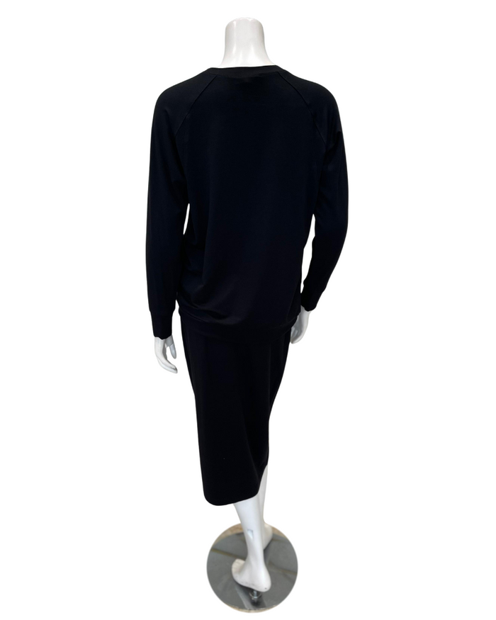 Jackie O' 2PC-TSHIRT-BLK Black Lounger Top & Skirt Set Myselflingerie.com