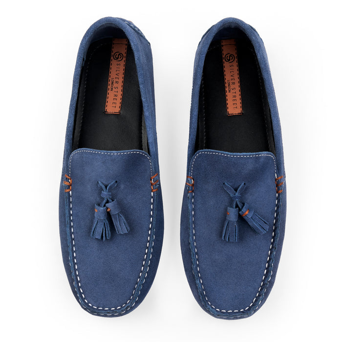 Jackson Suede Leather Driving Loafers - Blue