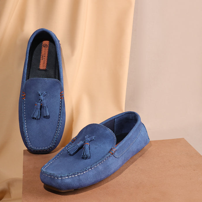 Jackson Suede Leather Driving Loafers - Blue