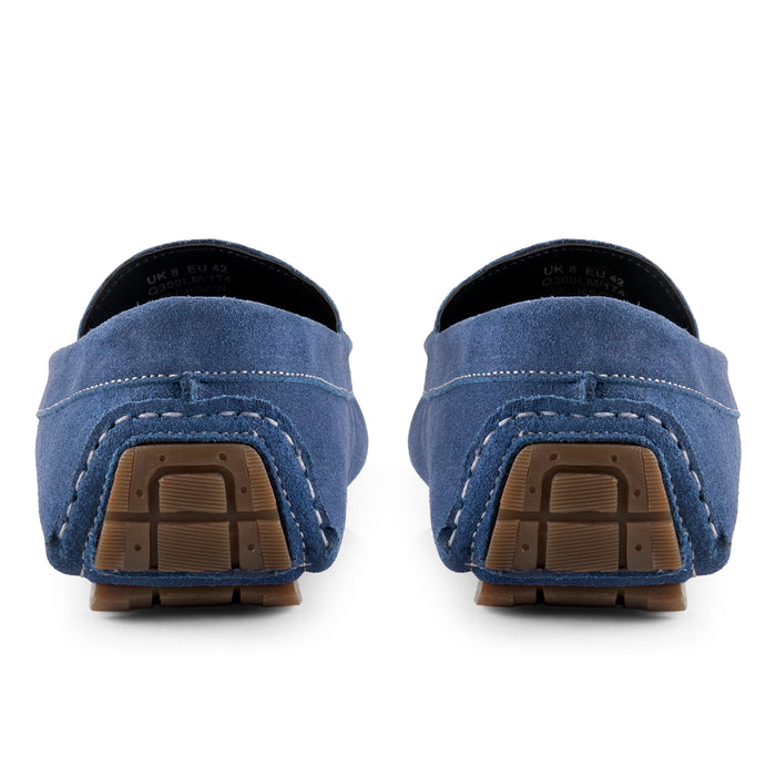 Jackson Suede Leather Driving Loafers - Blue
