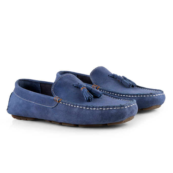 Jackson Suede Leather Driving Loafers - Blue