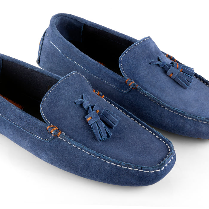 Jackson Suede Leather Driving Loafers - Blue