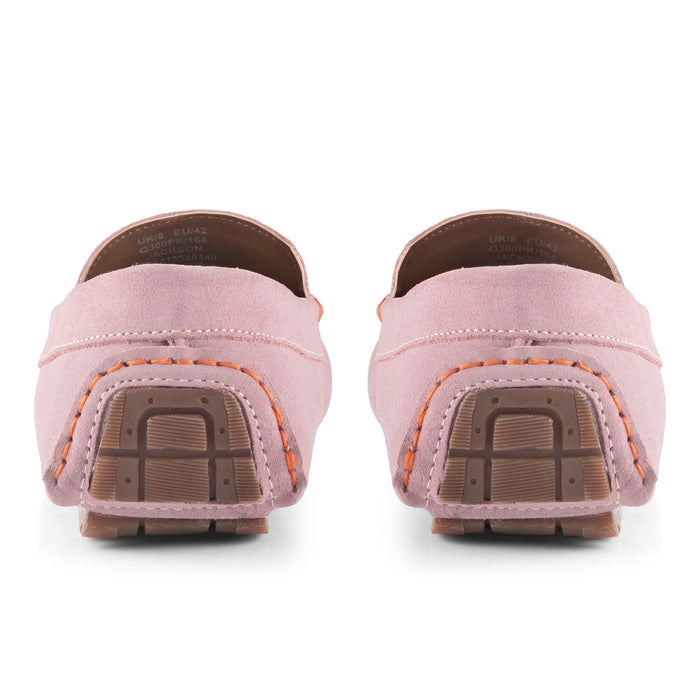 Jackson Suede Leather Driving Loafers - Pink