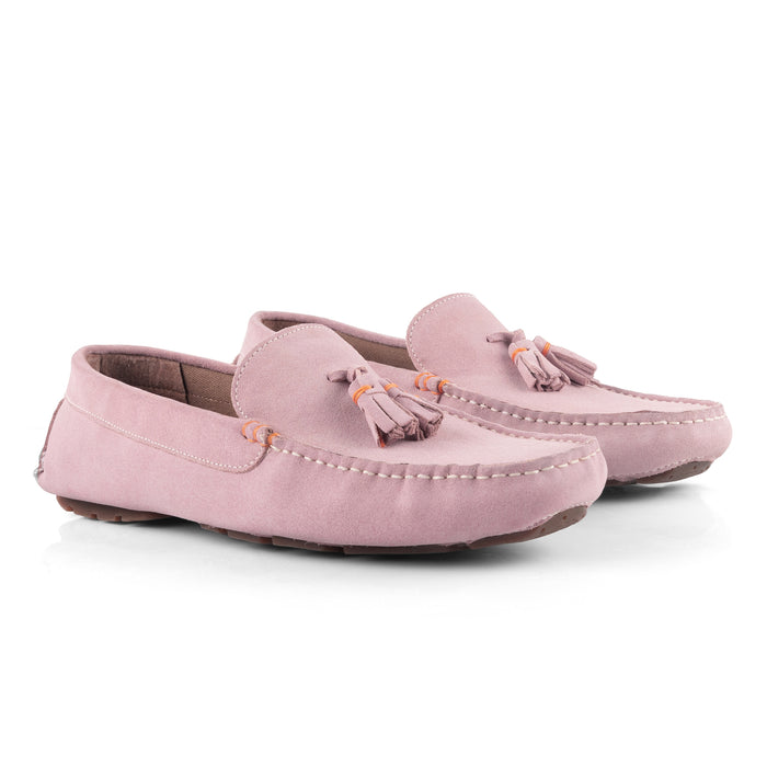 Jackson Suede Leather Driving Loafers - Pink