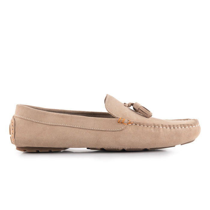 Jackson Suede Leather Driving Loafers - Sand