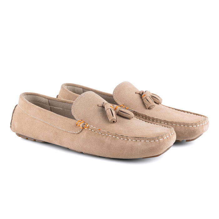 Jackson Suede Leather Driving Loafers - Sand