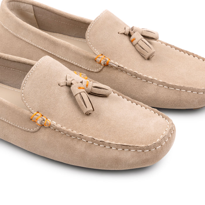 Jackson Suede Leather Driving Loafers - Sand