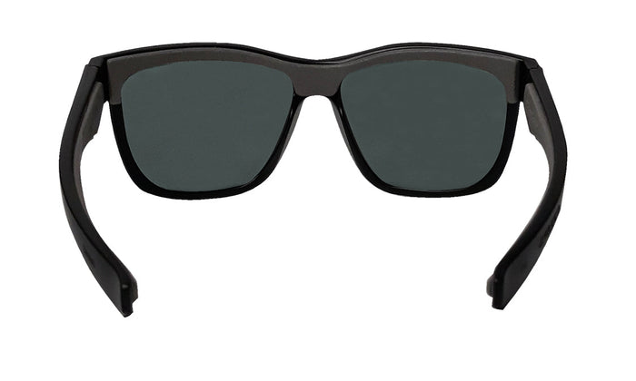 Bomber Jaco polarized safety sunglasses, back view of the frame and temples