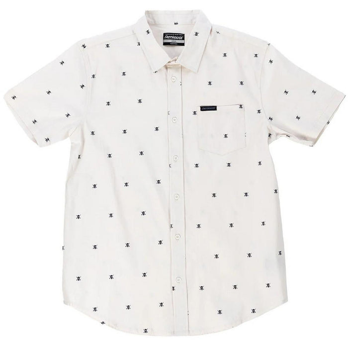 Fasthouse Jasper short sleeve button-up work shirt in off-white, available in big and tall sizes