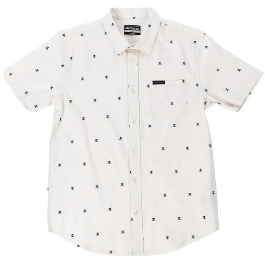 Fasthouse Jasper short sleeve button-up work shirt in off-white, available in big and tall sizes
