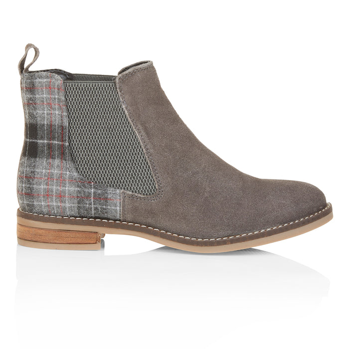 Jenny Suede Leather Chelsea Boots - Grey