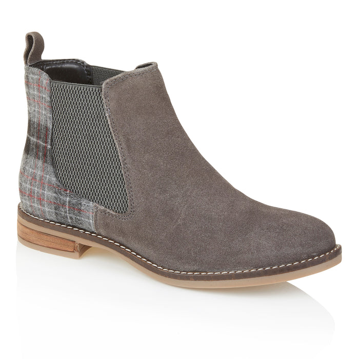 Jenny Suede Leather Chelsea Boots - Grey
