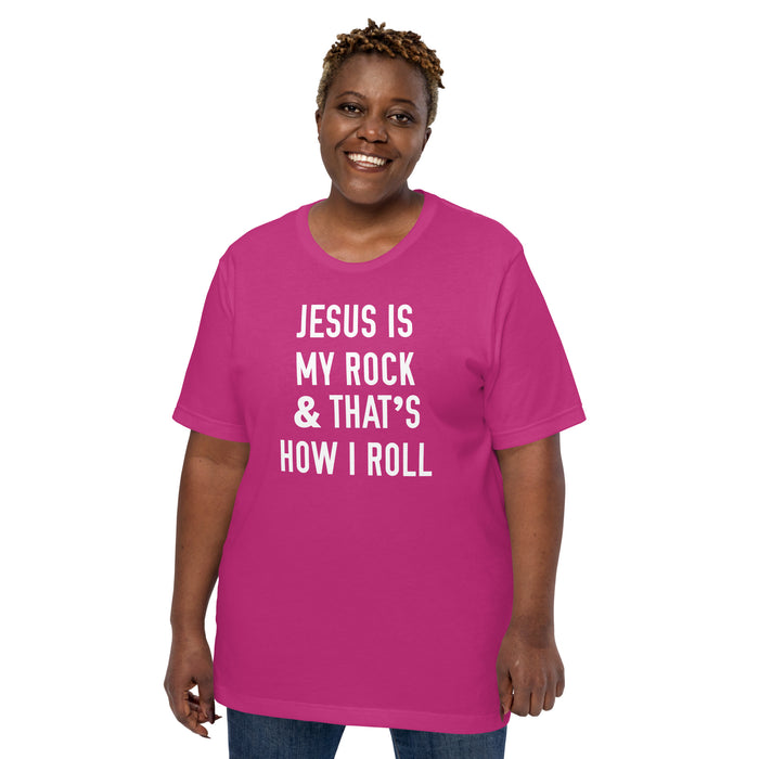 Jesus Is My Rock & That's How I Roll Graphic Tee - Women - Bloom Seventy Seven