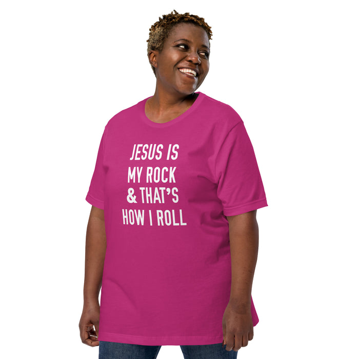 Jesus Is My Rock & That's How I Roll Graphic Tee - Women - Bloom Seventy Seven