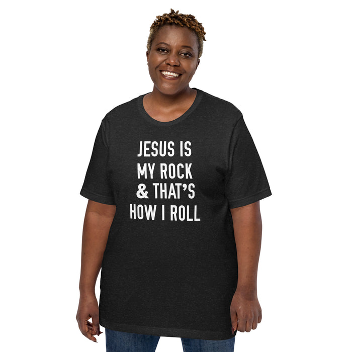 Jesus Is My Rock & That's How I Roll Graphic Tee - Women - Bloom Seventy Seven