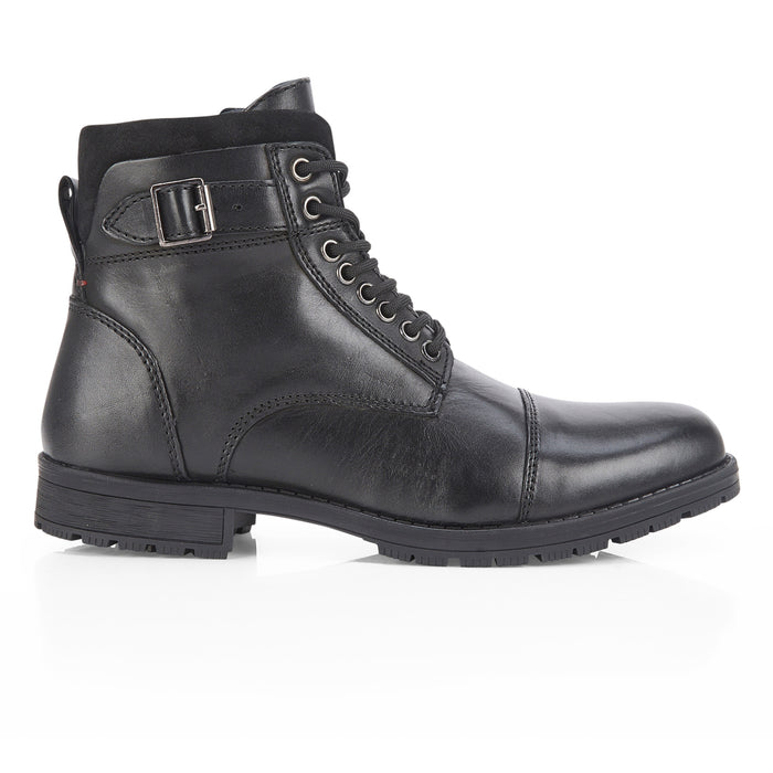 JJ Leather Lace up Boots - Black