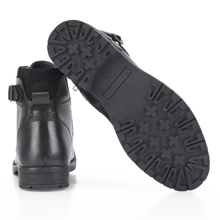 JJ Leather Lace up Boots - Black