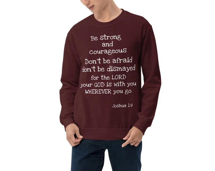 Joshua 1:9 Couple Graphic Sweatshirts - Bloom Seventy Seven