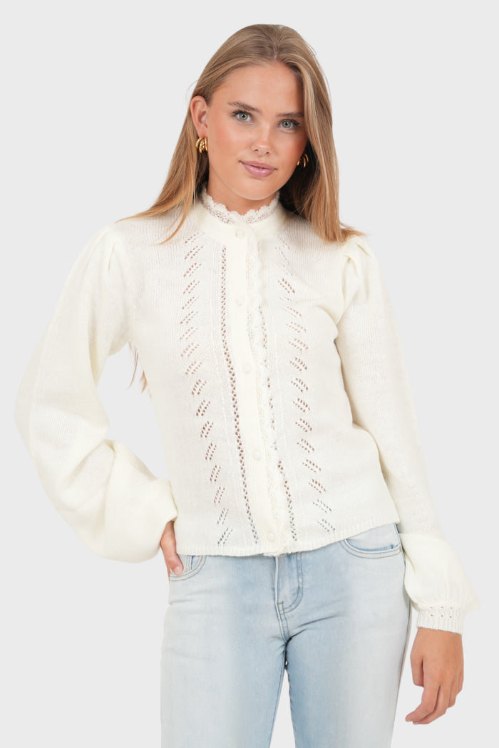 "Judith" cardigan white