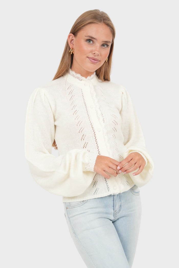 "Judith" cardigan white