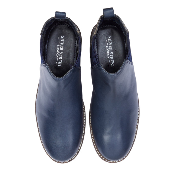 Juliet Leather Chelsea Boots - Blue