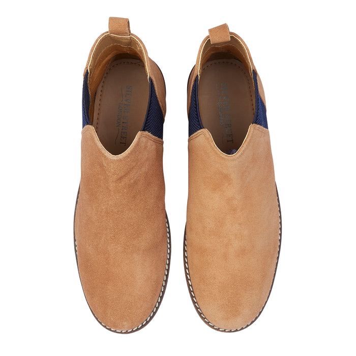 Juliet Suede Leather Chelsea Boots - Tan