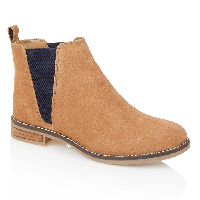 Juliet Suede Leather Chelsea Boots - Tan