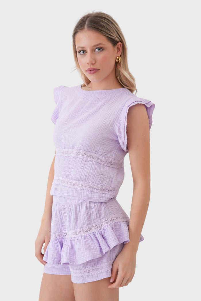"Junies" short lila