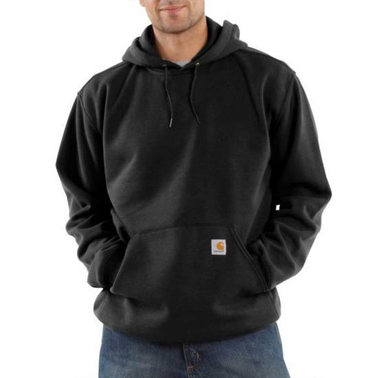 Carhartt K121 loose fit midweight hooded sweatshirt in black, available in tall