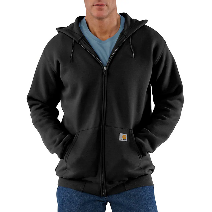 Carhartt K122 loose fit midweight full-zip sweatshirt in black, big and tall sizing