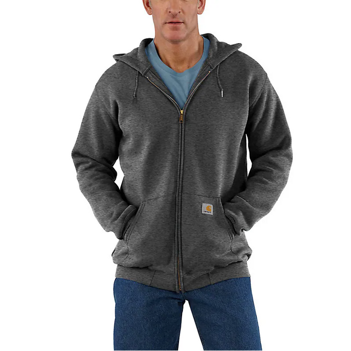 Carhartt K122 loose fit midweight full-zip sweatshirt in carbon, big and tall sizing