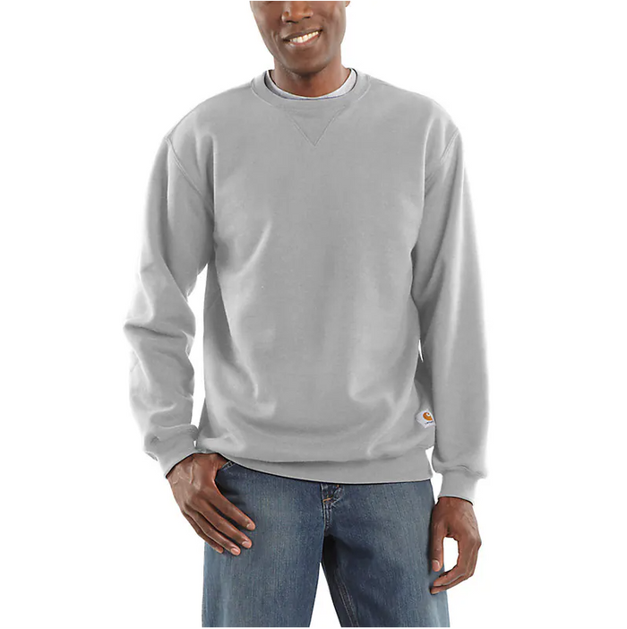 Carhartt K124 loose fit midweight crewneck sweatshirt in heather grey, available in tall