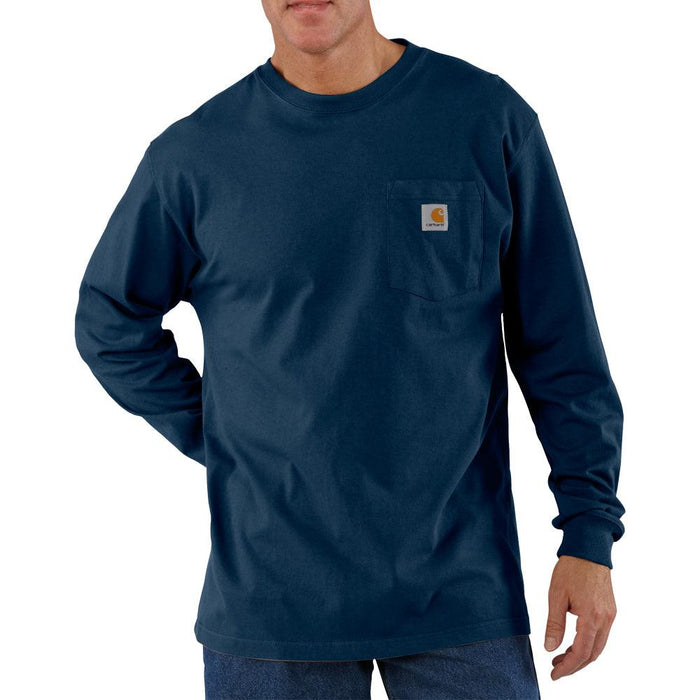 Carhartt K126 heavyweight long-sleeve pocket t-shirt in navy, big and tall sizing